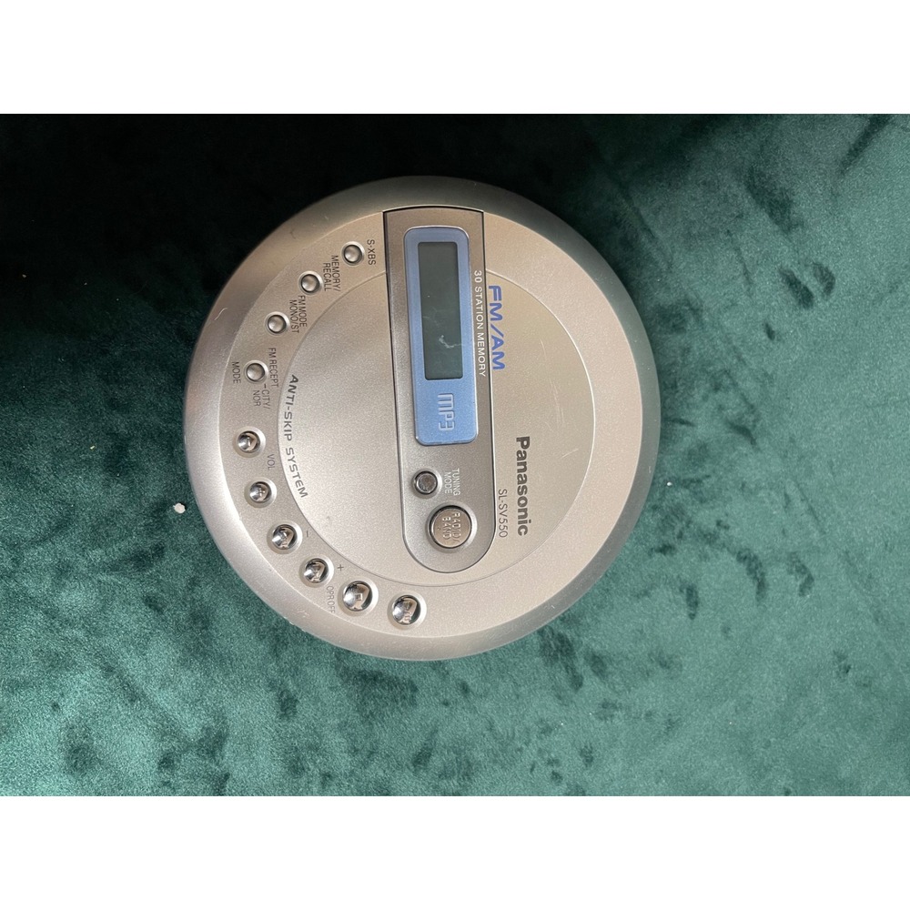 Panasonic SL-SV550 Portable CD Player MP3 FM AM Radio Silver Blue Anti-Skip 2003